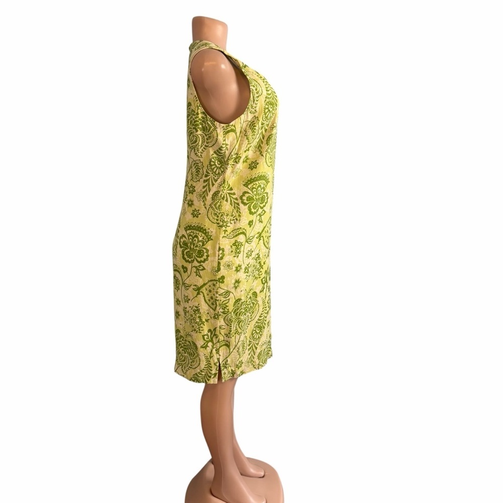 Charter Club Lime Green Silk Shift Dress Floral Print - Picture 5 of 9